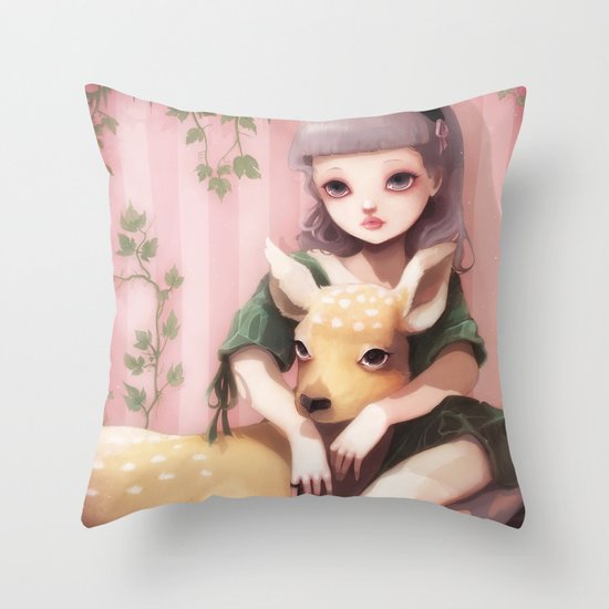 My dear lady deer... Throw Pillow