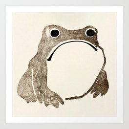 Unimpressed Frog Meika Gafu by Matsumoto Hoji 1814 Art Print