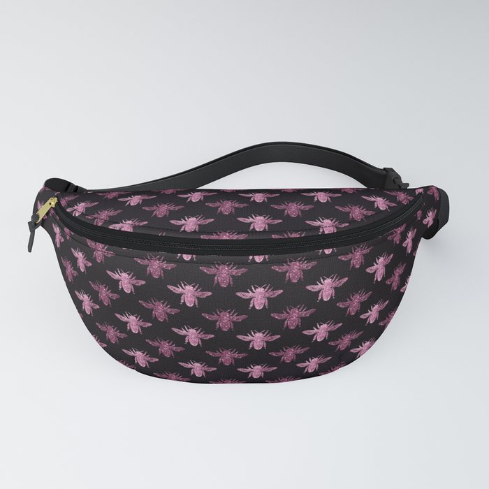 Pink Glitter Bees Pattern Fanny Pack