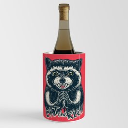 Eat the Rich - Evil Raccoon - Funny Socialist Animal Saying Quote Millionaire Billionaire Wine Chiller