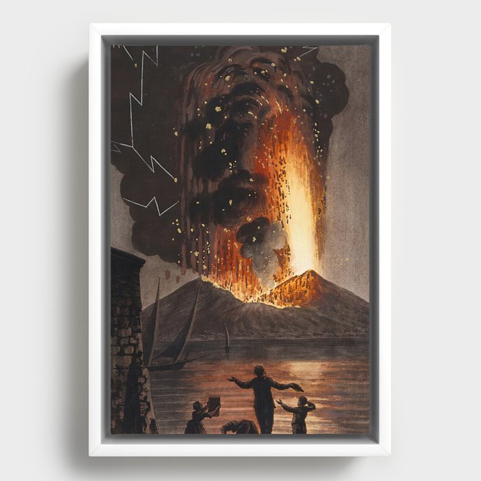 The Great eruption of Mount Vesuvius  Framed Canvas