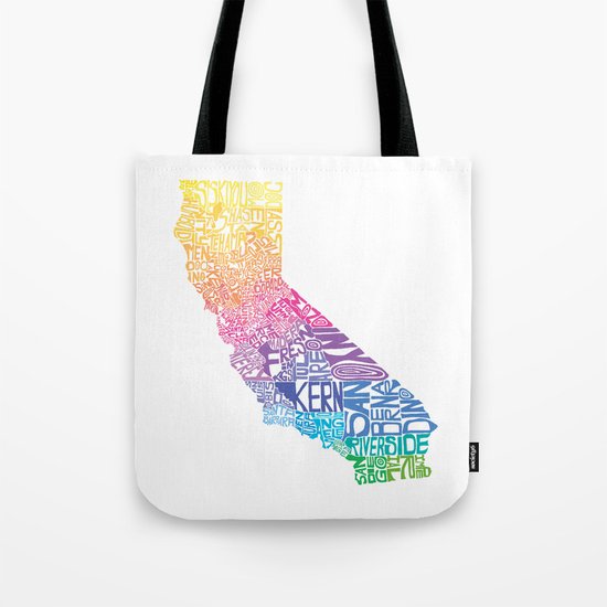 Typographic California - Springtime Tote Bag