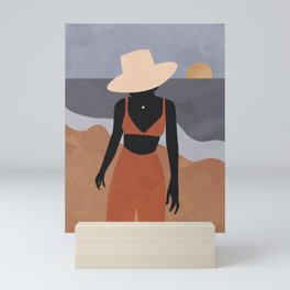 Woman at The Beach 1 Mini Art Print