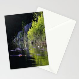 Spring Green Reflection Dark Water #decor #society6 #buyart Stationery Card