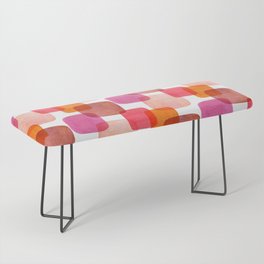 Modern Abstract Squares - Warm Color Palette  Bench