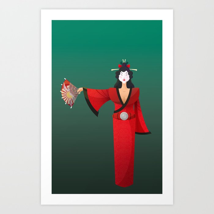 Vector Geisha (Turning Japanese) Art Print