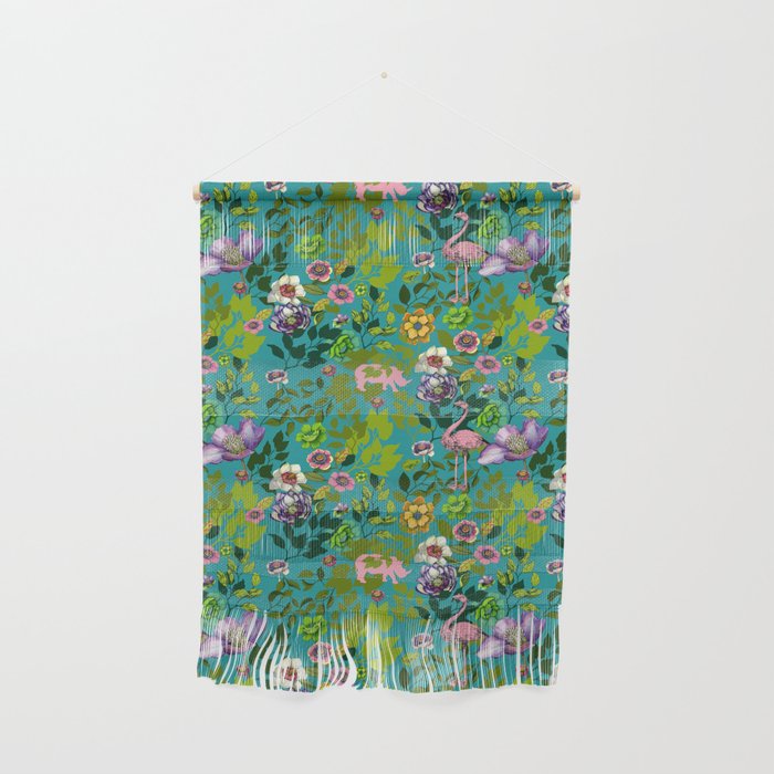 Flamingo Flowers Wall Hanging