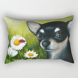 Black Chihuahua Dog Rectangular Pillow