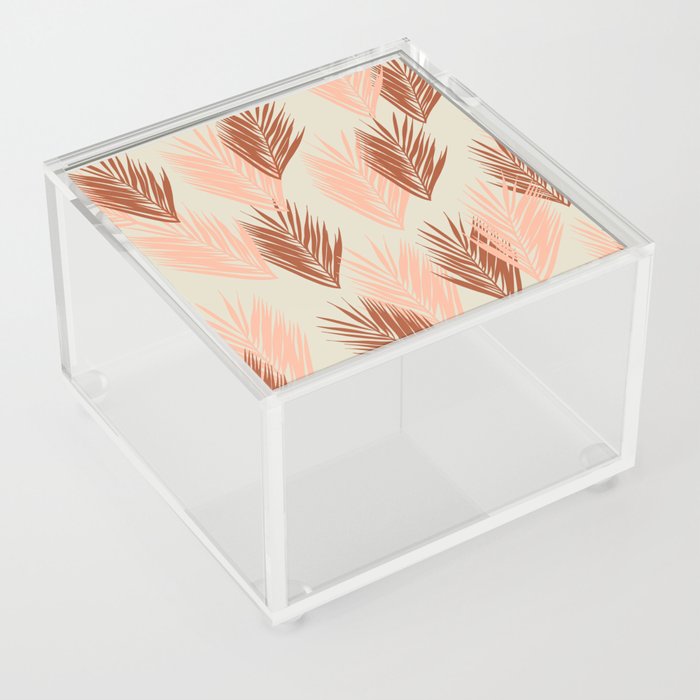 Palm Leaves Terracotta Pattern Acrylic Box