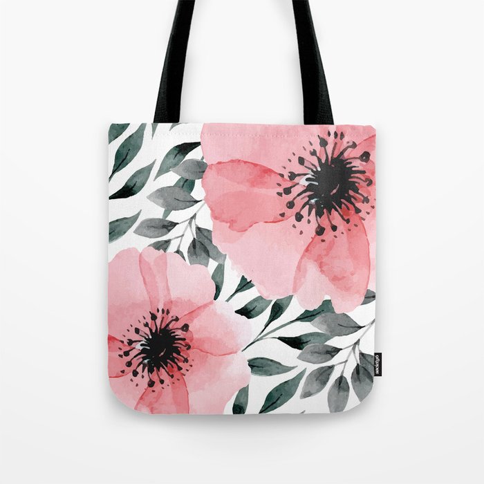 Big Watercolor Flowers Tote Bag by mmartabc | Society6