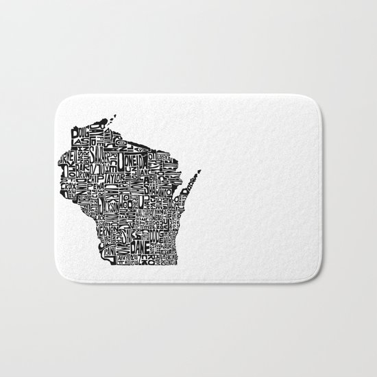 Typographic Wisconsin Bath Mat