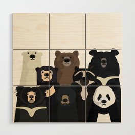 Bear family portrait Wood Wall Art