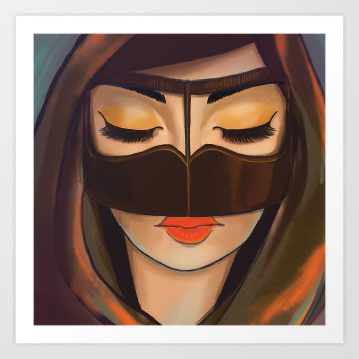 Burqa Beauty Art Print by Mariabluelines