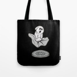 Funny Paranormal Ghost Subway Scene Tote Bag