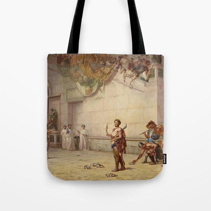 The Emperor Commodus Leaving the Arena at the Head of the Gladiators - by edwin blashfield Tote Bag