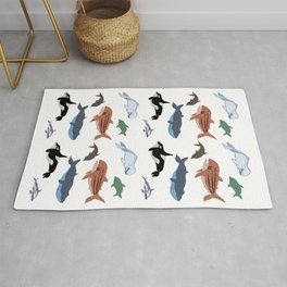 Whales & Dolphins Area & Throw Rug