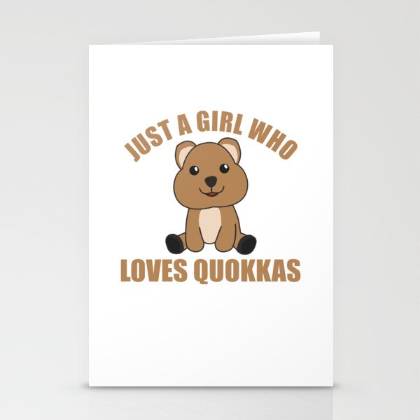 Only A Girl Loves The Quokka - Sweet Quokka Stationery Cards