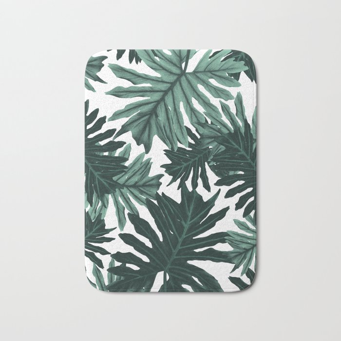Philo Hope - Tropical Jungle Leaves Pattern #6 #tropical #decor #art #society6 Bath Mat