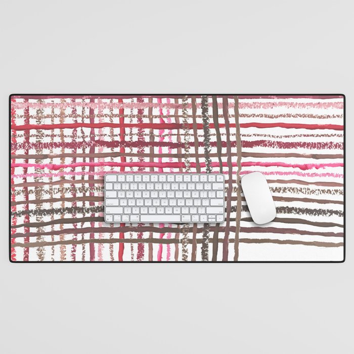 Pink textured weave Desk Mat