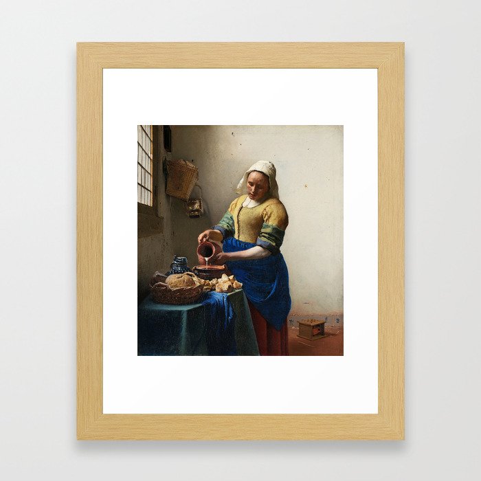 The Milkmaid by Johannes Vermeer Framed Art Print