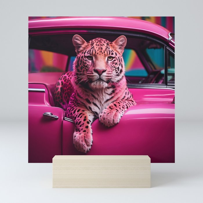 Pink Jaguar Mini Art Print