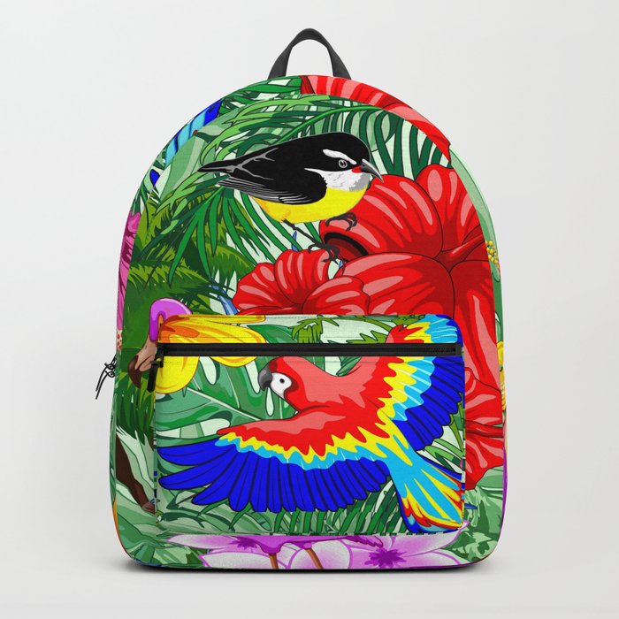 Wild Birds and Tropical Nature Pattern Backpack