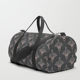 Elegant Luxury Art Deco Century Pattern Rose Gold Grey Duffle Bag