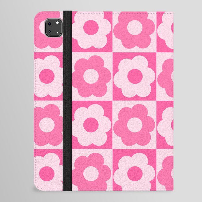 Floral Checker Pink iPad Folio Case
