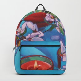 Oil painting tea and candles  Backpack