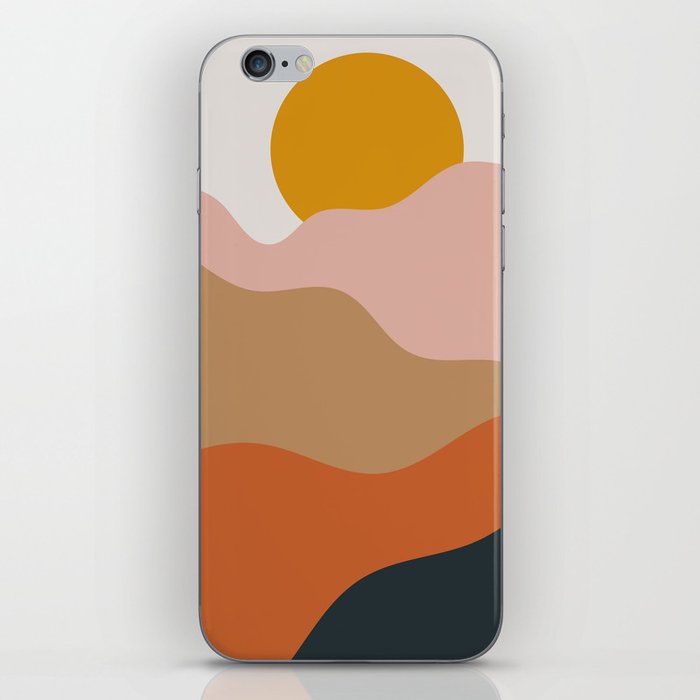 Abstract retro mountain landscape travel view iPhone Skin