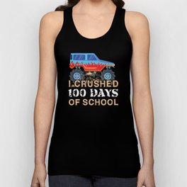 Days Of School 100th Day 100 Monster Truck Crushed Unisex Tank Top