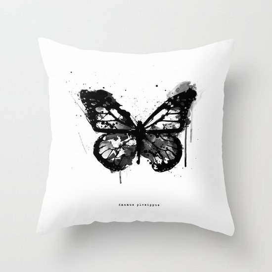 Black Monarch Throw Pillow