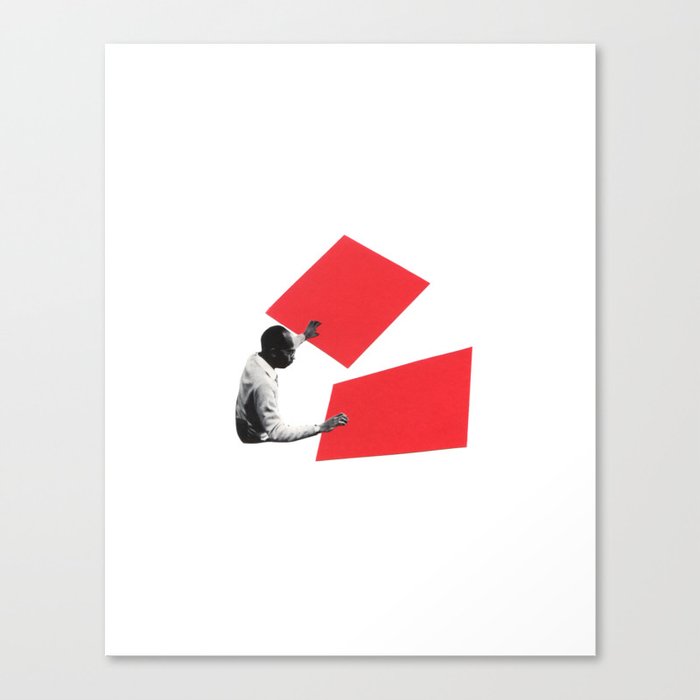 Black and White and Red All Over 2 Canvas Print