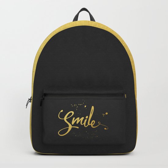 Gold Smile Quote Backpack