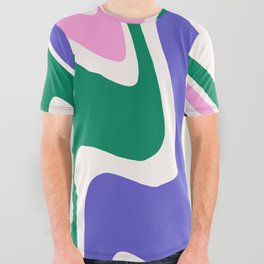 Bold Colorful Swirl Abstract Modern Pattern All Over Graphic Tee