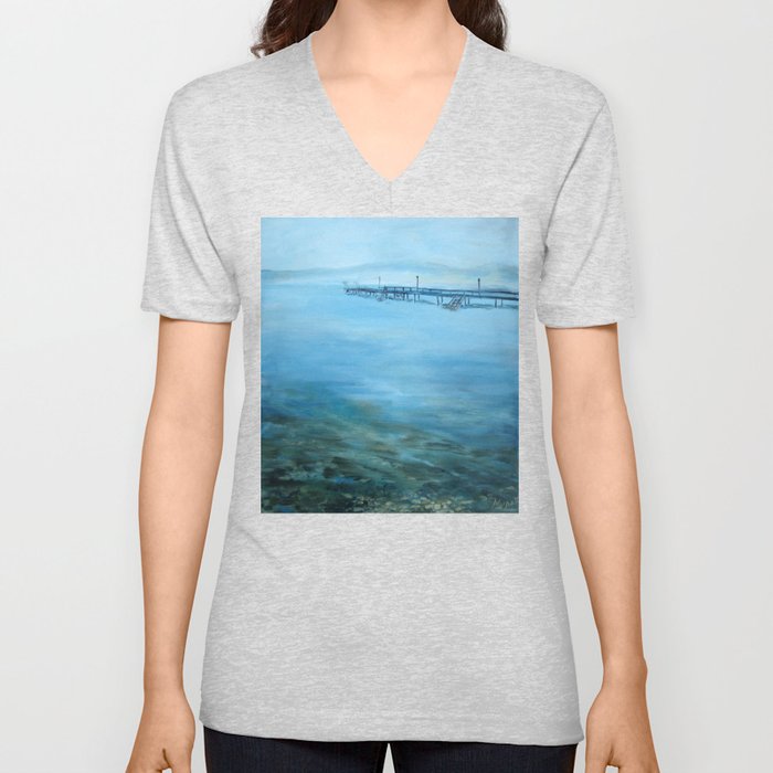 Ohrid lake, Pogradec - Albania V Neck T Shirt