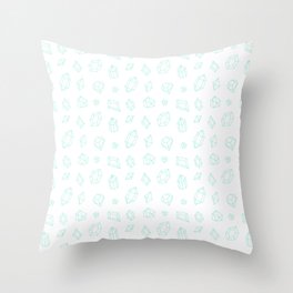 Seafoam Gems Pattern Throw Pillow