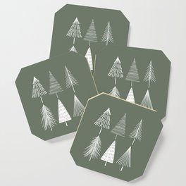 Xmas Trees Green Coaster
