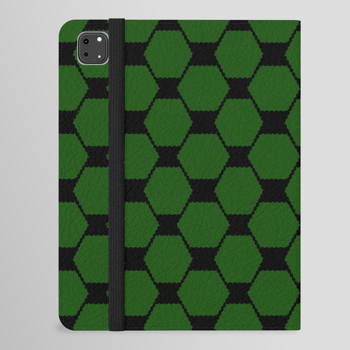 Green hexagon geometric retro pattern iPad Folio Case