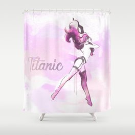 Watercolor | Vintage Polesque | Ti tanic Shower Curtain