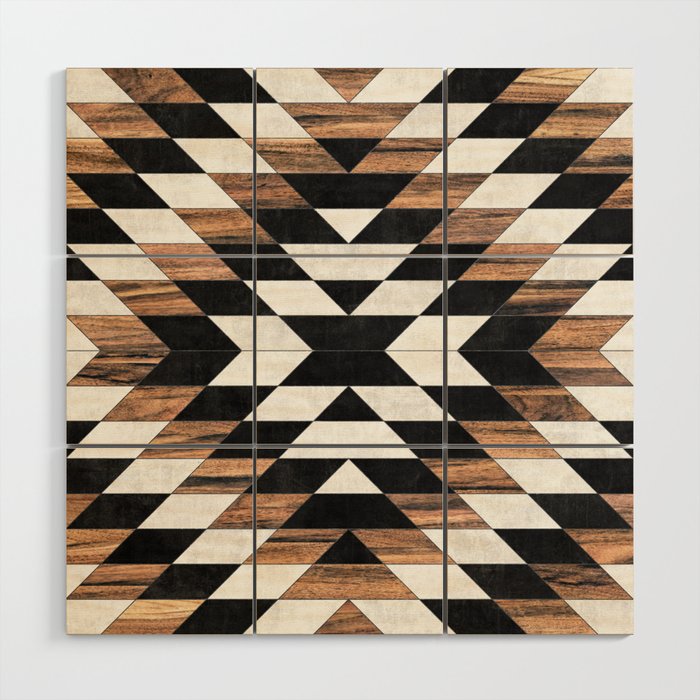 Urban Tribal Pattern No.13 - Aztec - Concrete and Wood Wood Wall Art