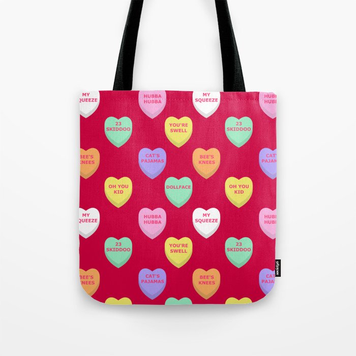 Old Fashioned Slang Valentines Conversation Heart Tote Bag