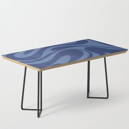 Retro Fantasy Swirl Abstract in Blue Coffee Table