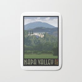 Napa Valley - Sterling Vineyards, Calistoga District Bath Mat | Sterling, Calistoga, Napa, Vineyards, Mountain, Trees, Winery, Vineyard, Graphicdesign, Digital 