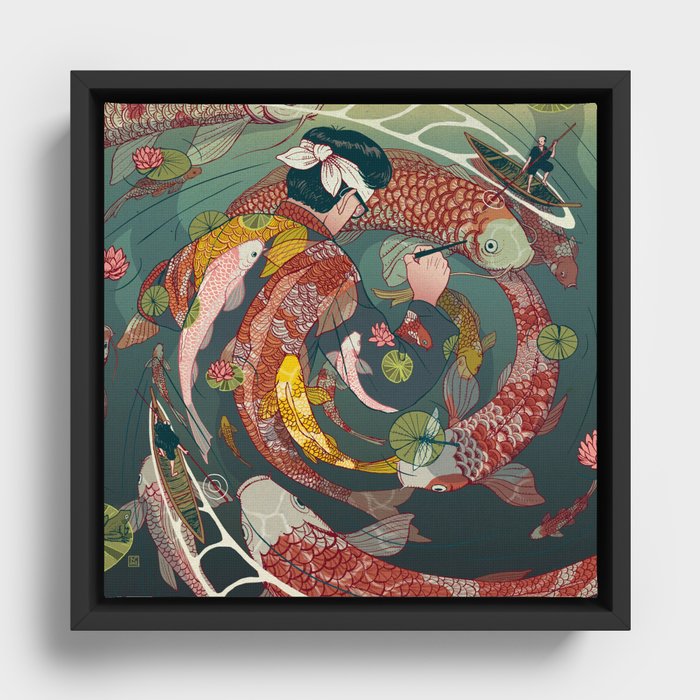 Ukiyo-e tale: The creative circle Framed Canvas
