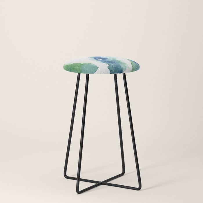 Green Galaxy Counter Stool by SleepyElk Society6