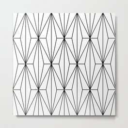 Black White Geometric Pattern Illustration Metal Print