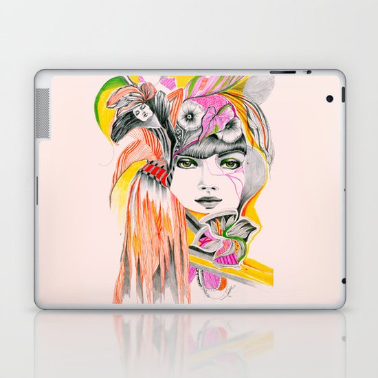 Pink Leaves Laptop & iPad Skin