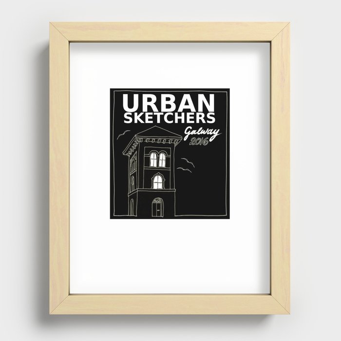 Urban sketchers Galway 2016 Recessed Framed Print