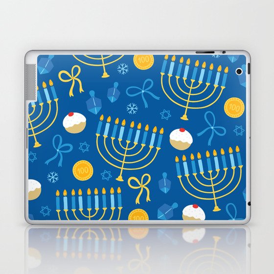 Hanukkah Menorah Pattern Laptop & iPad Skin